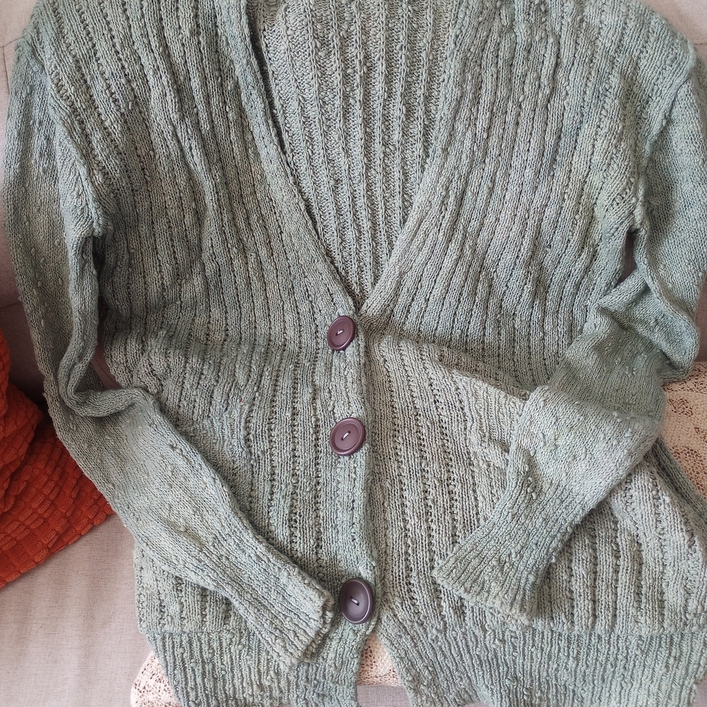 Free People Women's Green Sweater Cardigan